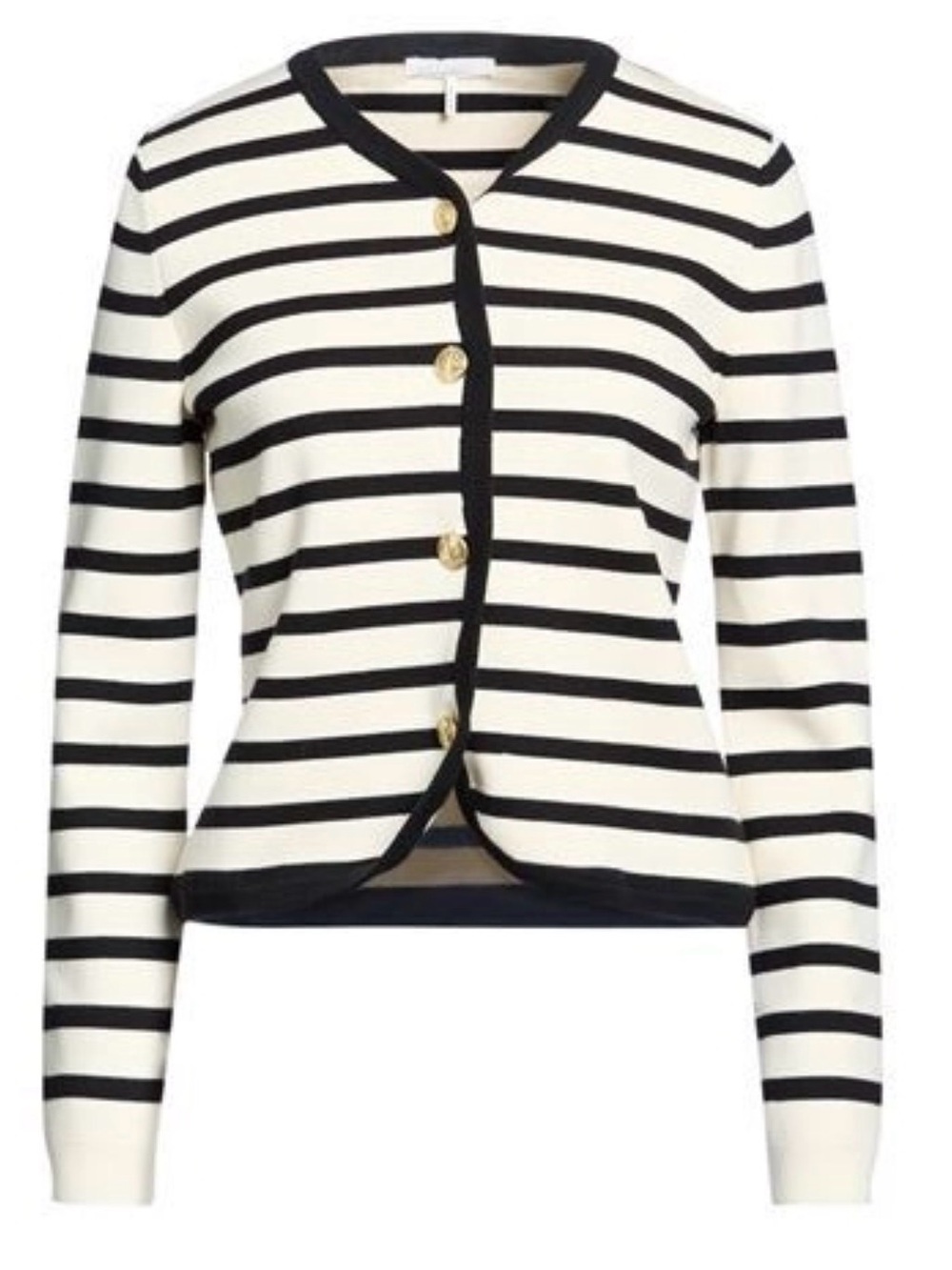 NWT rag & bone Dee Striped Cardigan Knit Sweater Ivory Black Size S Defect Read